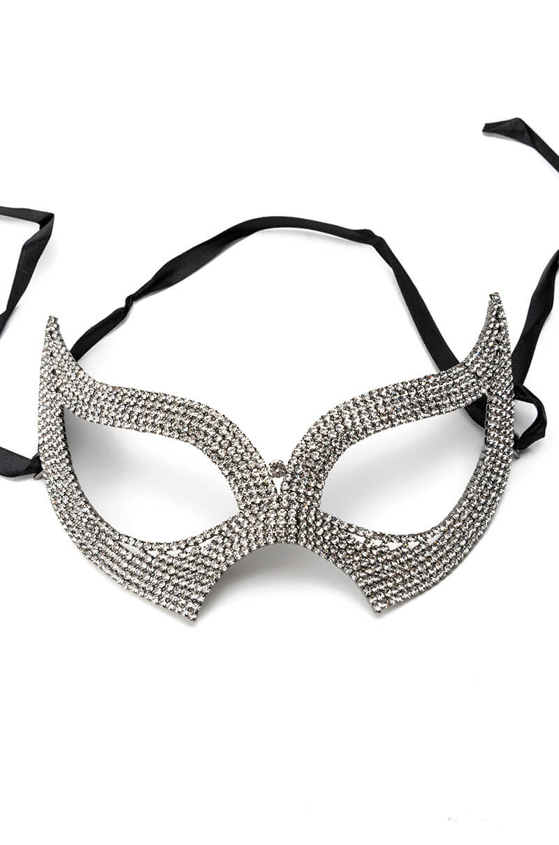 CELIA BLACK RHINESTONE MASK