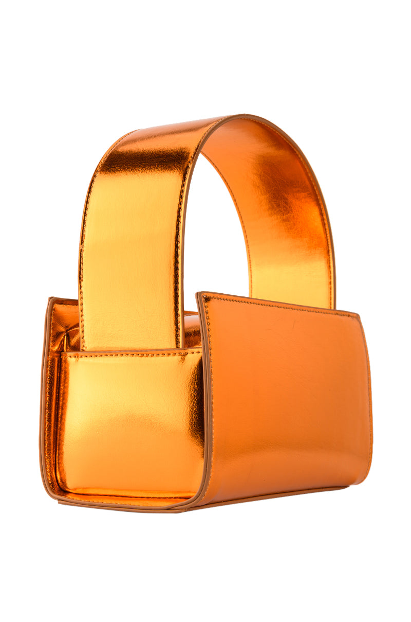 CHEERFUL ORANGE METALLIC BAG
