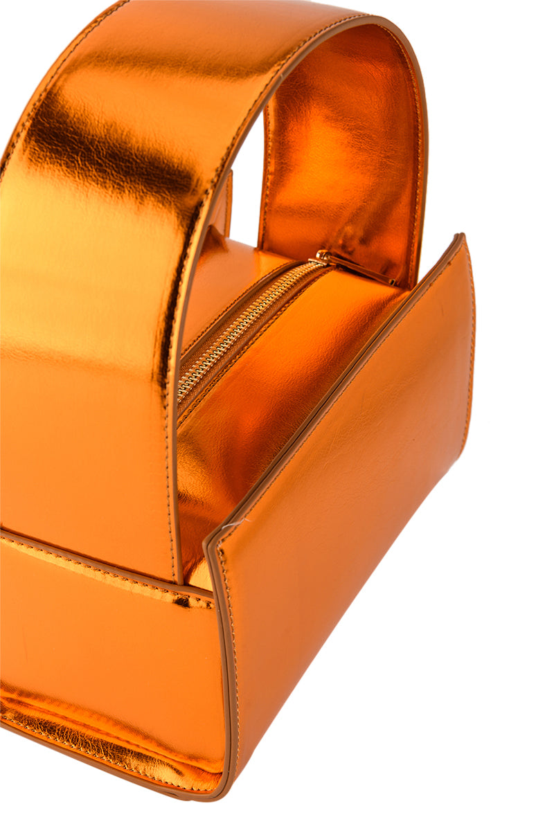 CHEERFUL ORANGE METALLIC BAG