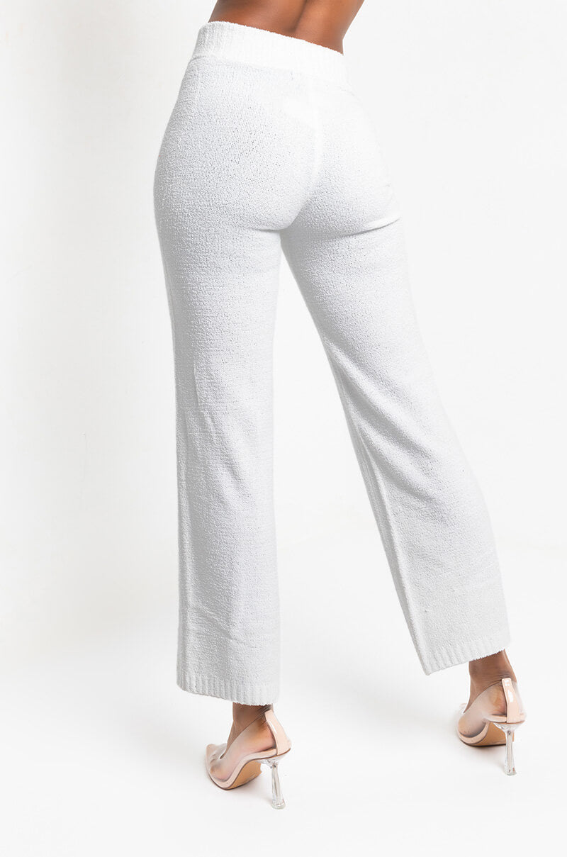 CHILLIN AF COZY WIDE LEG PANT IVORY