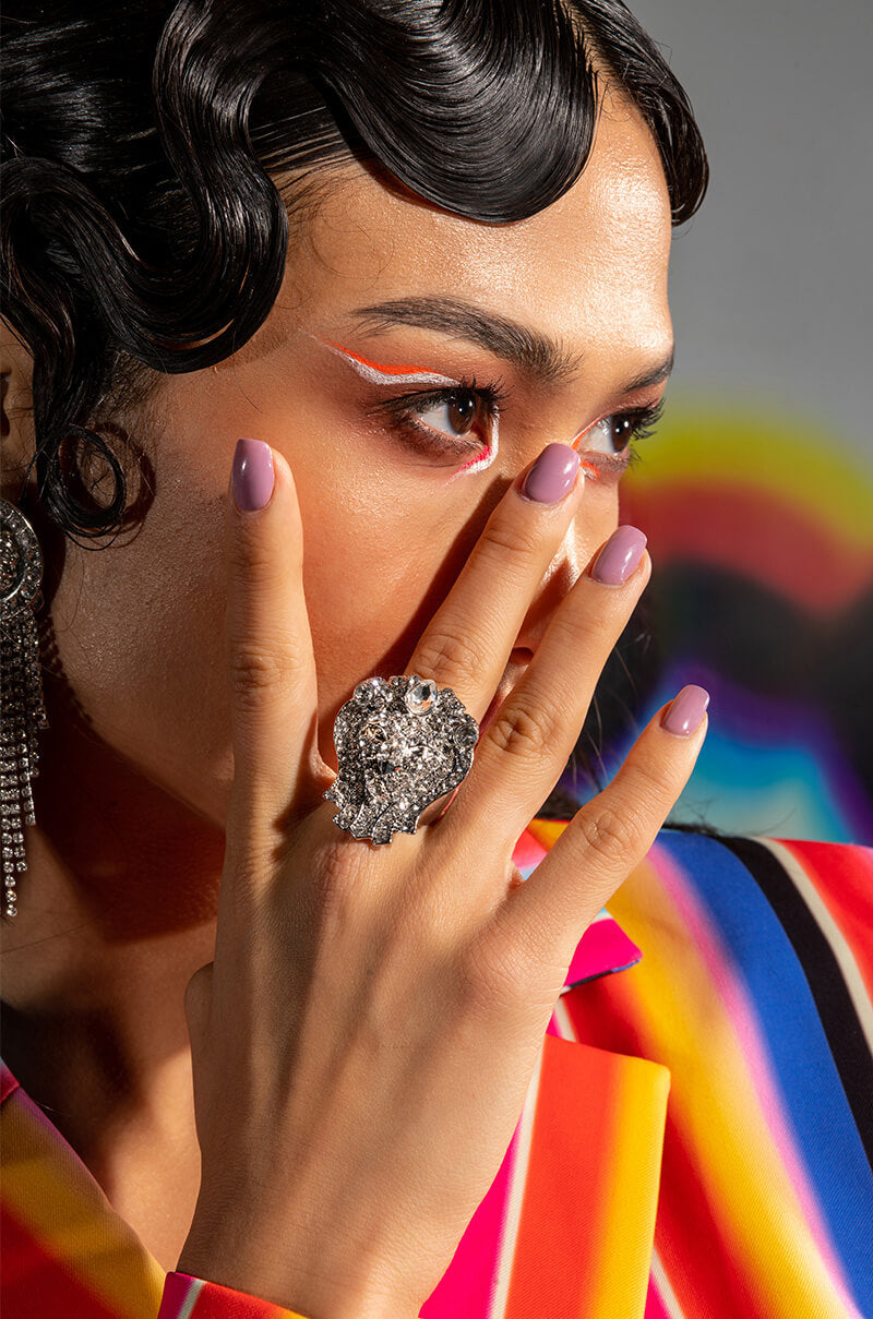 CLEO RHINESTONE COCKTAIL RING
