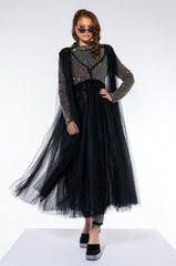 CLUB ANOTHER CLUB RHINESTONE TULLE TRENCH