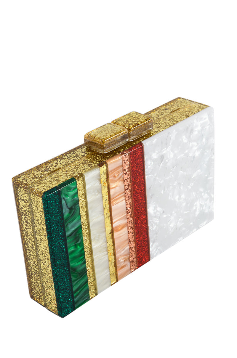 COLORFUL IMAGINATION ACRYLIC CLUTCH