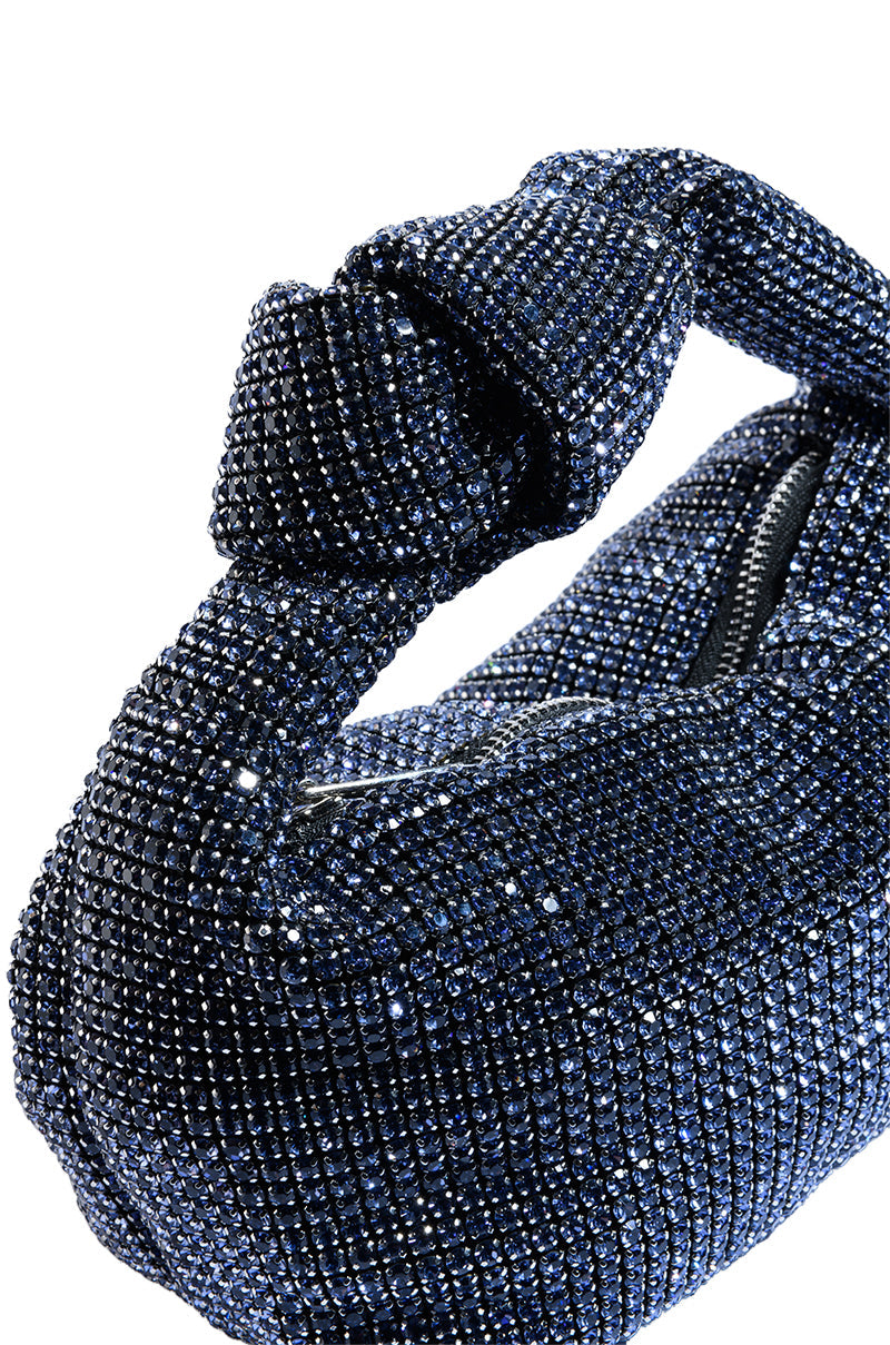 COME CLOSER RHINESTONE PURSE IN BLACK