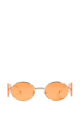 CONTEMPORARY ART RIMLESS SUNNIES IN ORANGE