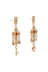 CROSS MY HEART EMBELLISHED DROP EARRINGS