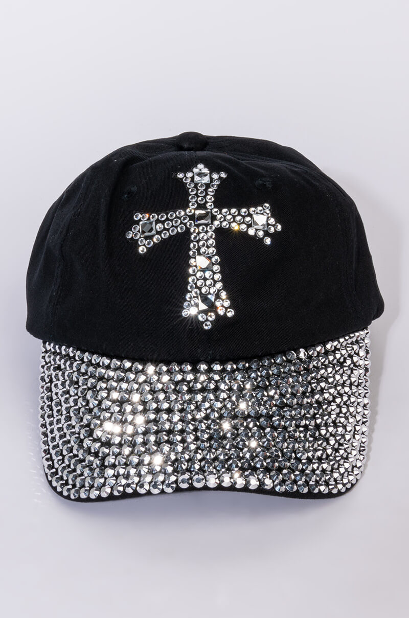 CROSS RHINESTONE HAT