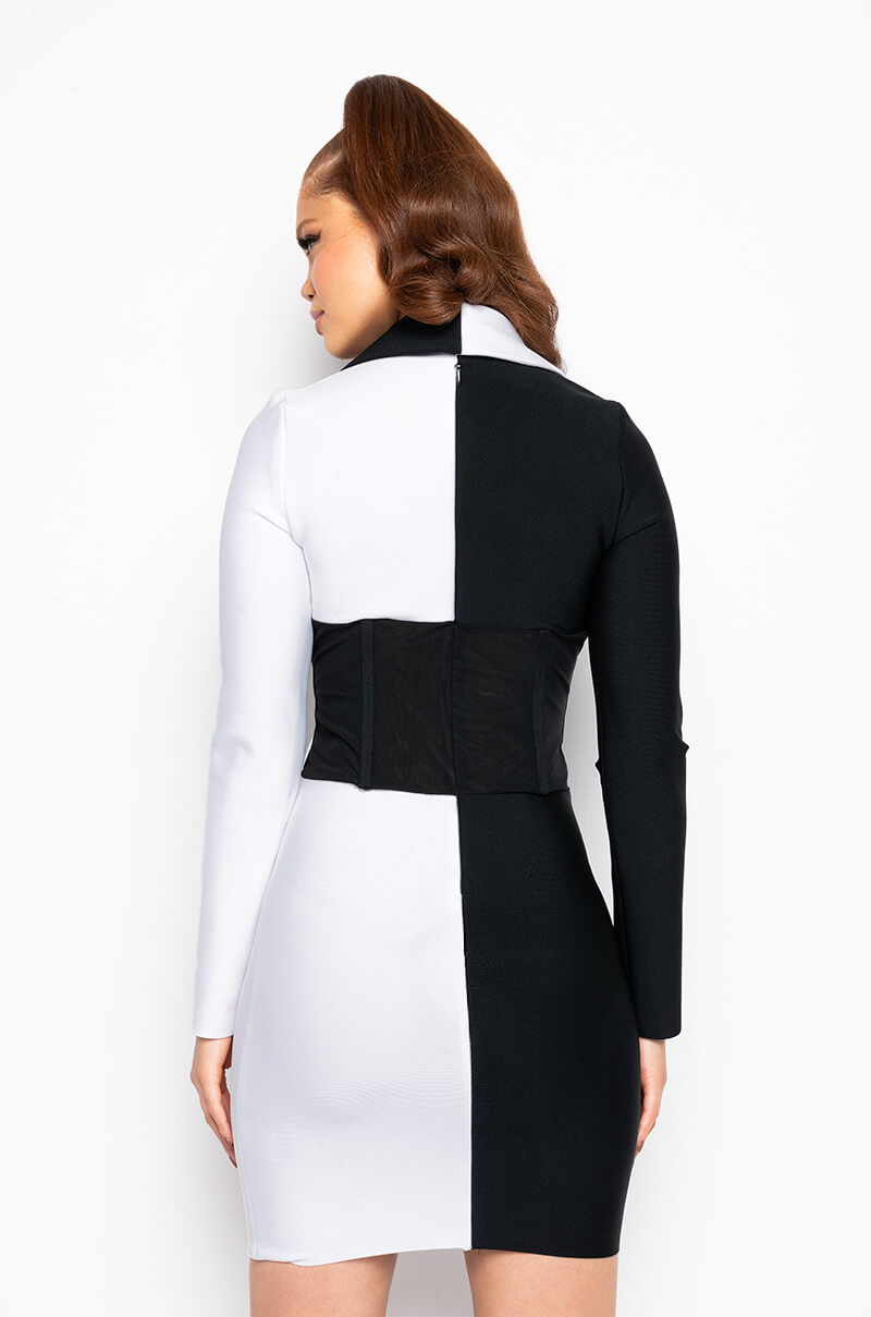 CRUELLA WHO BANDAGE MINI DRESS