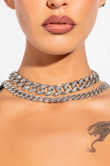 CUBANA SILVER CHAIN SET