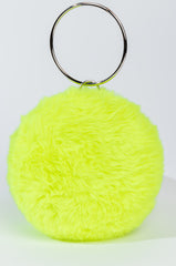 DAYANNE NEON GREEN FUR BAG