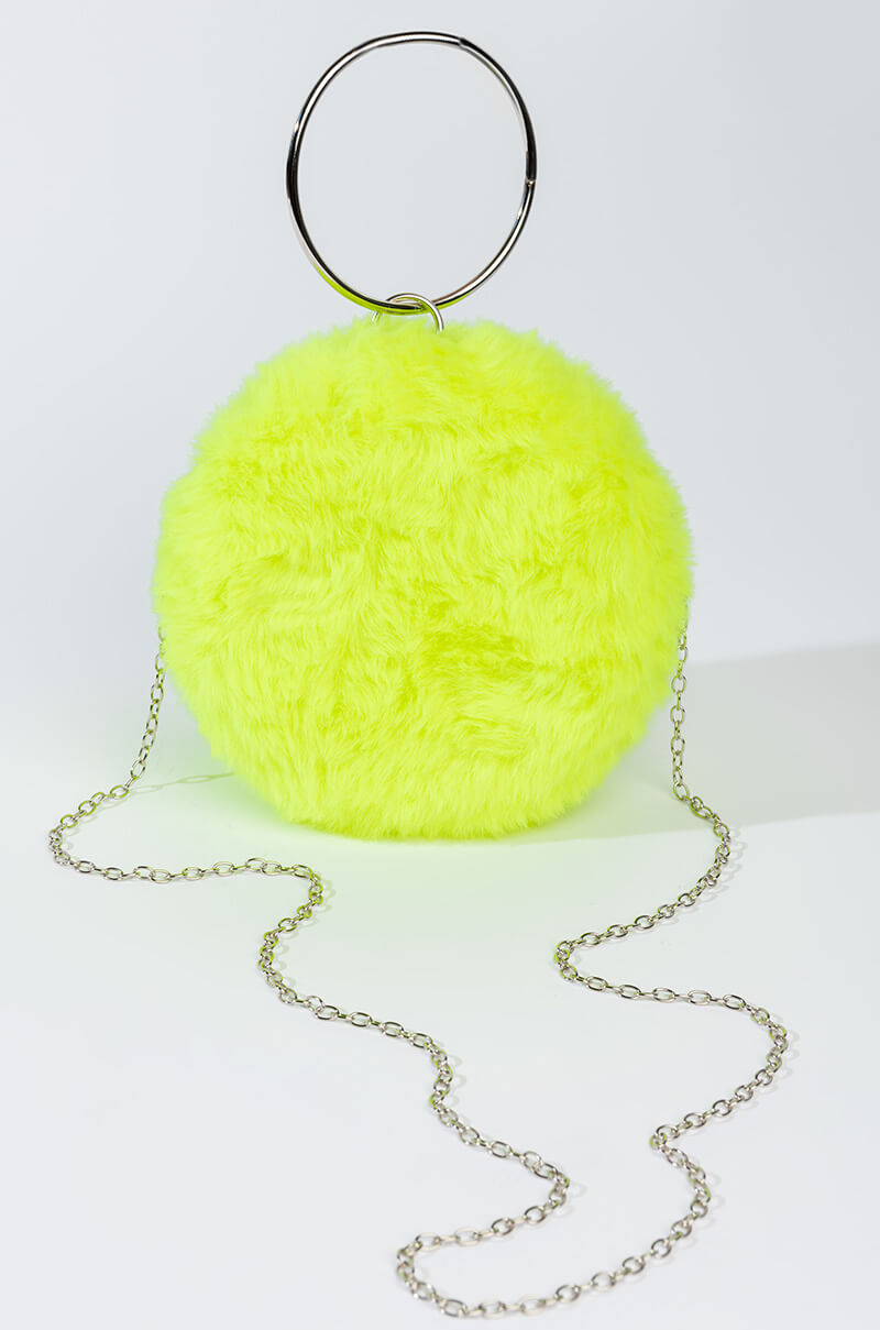 DAYANNE NEON GREEN FUR BAG