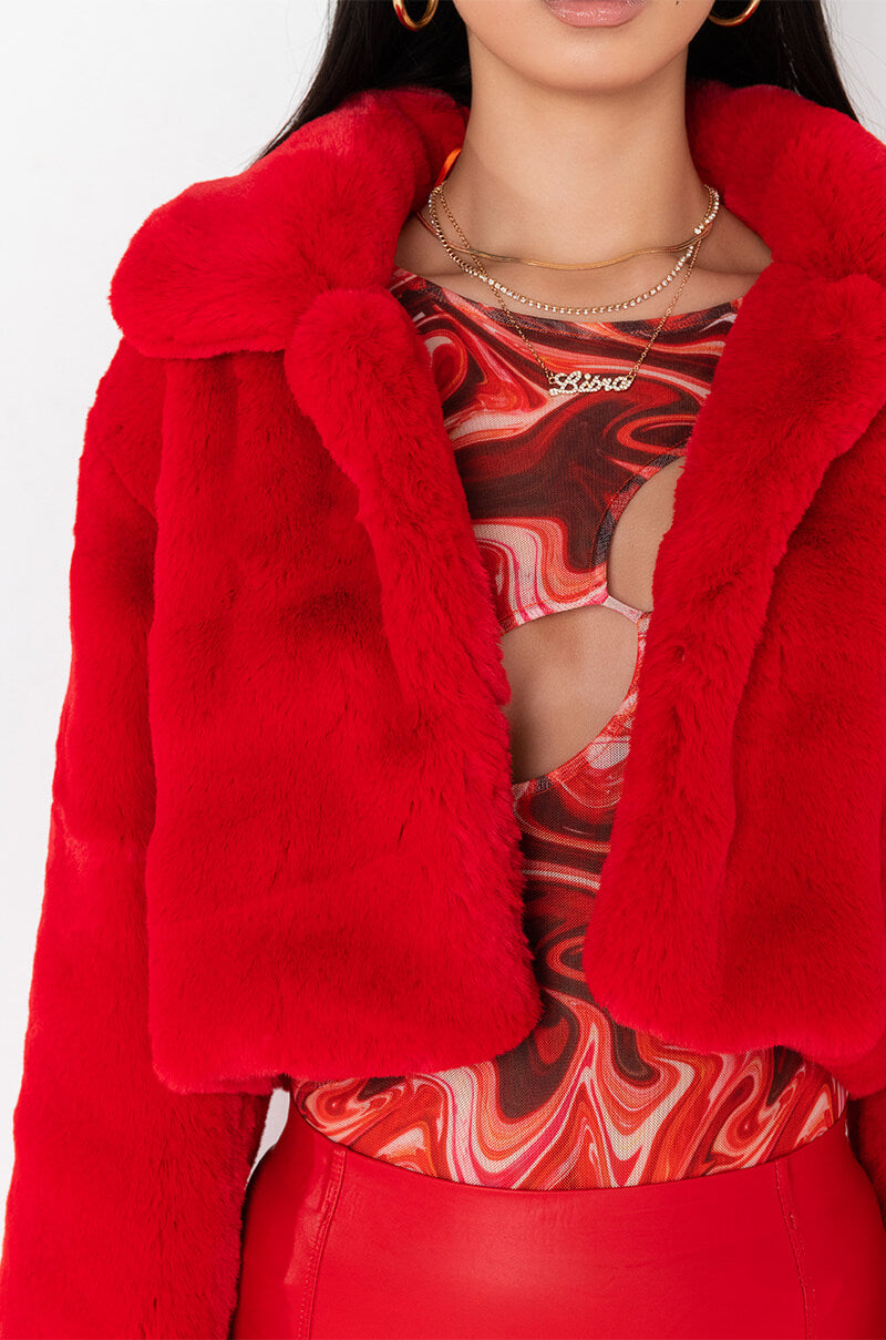DAYANNE PLUSH FAUX FUR JACKET