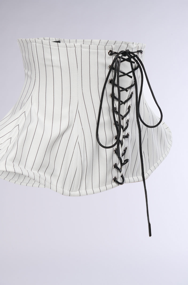 DELILA PINSTRIPE LACEUP BELT