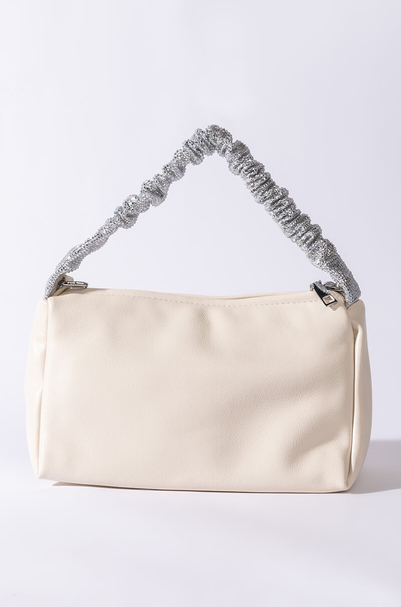 DESTINY RHINESTONE STRAP WHITE PURSE