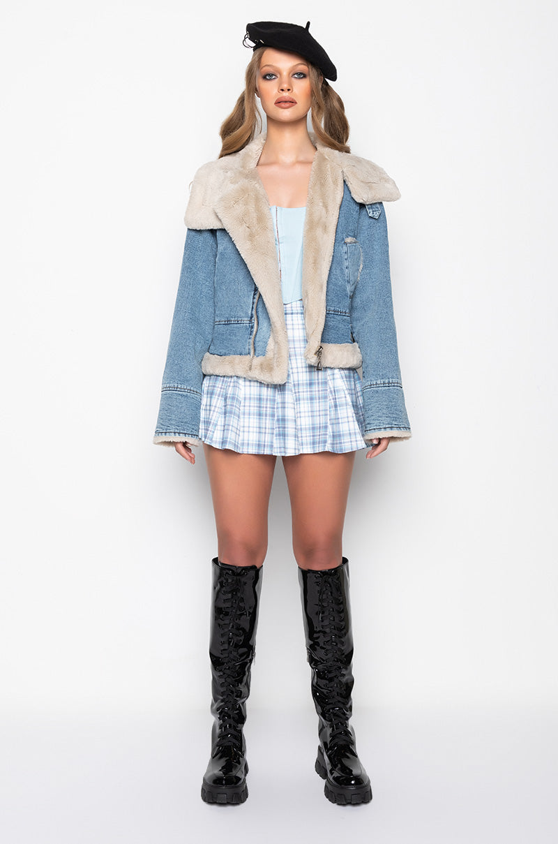 DISTRICT CONNECT DENIM FUR JACKET