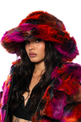 DIVINE FEMININE OVERSIZED FAUX FUR BUCKET HAT