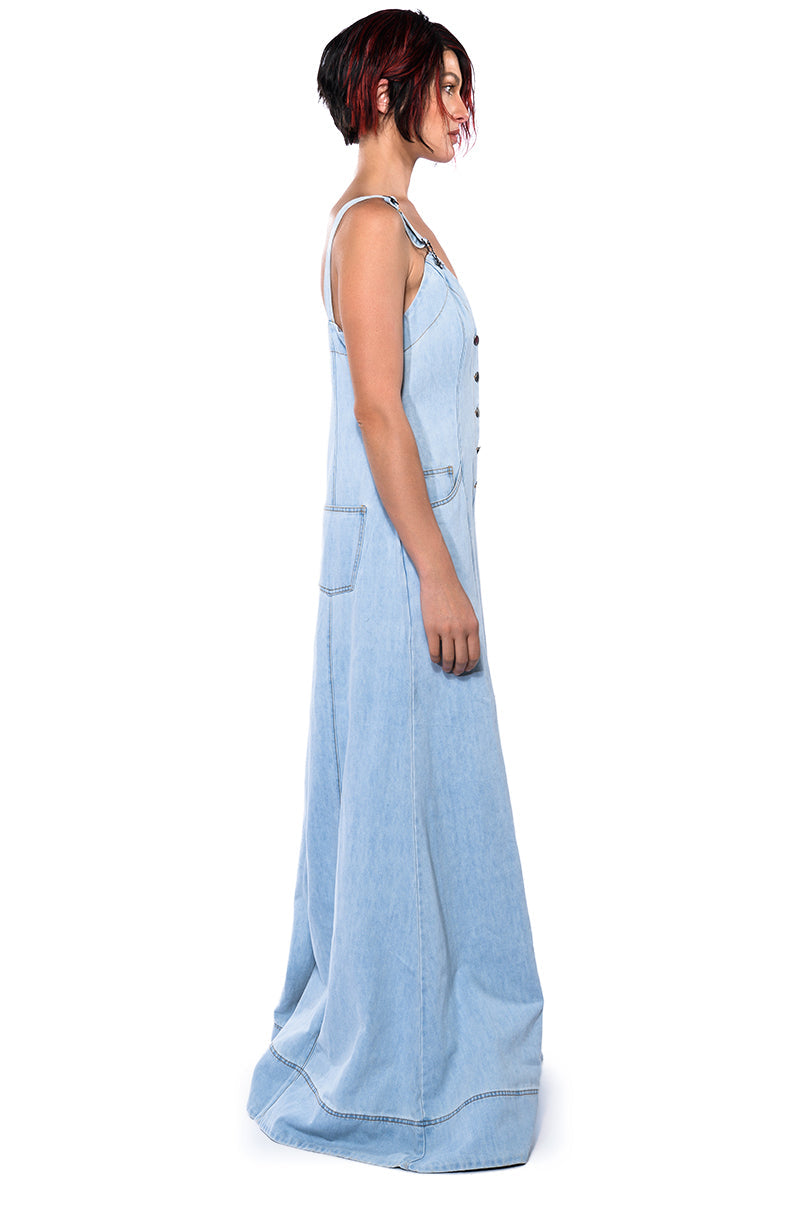 DIANA WIDE LEG DENIM JUMPSUIT