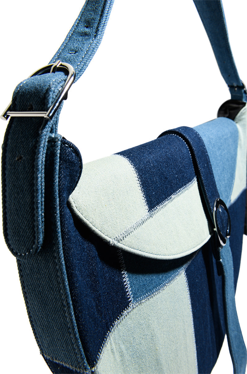 DO IT TO EM PATCHWORK DENIM PURSE
