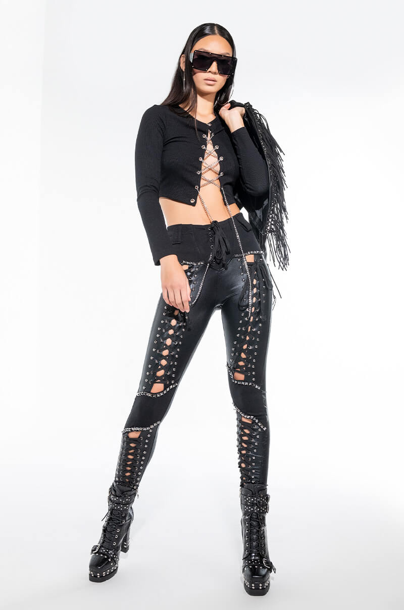 DON'T AT ME LACE UP PANT