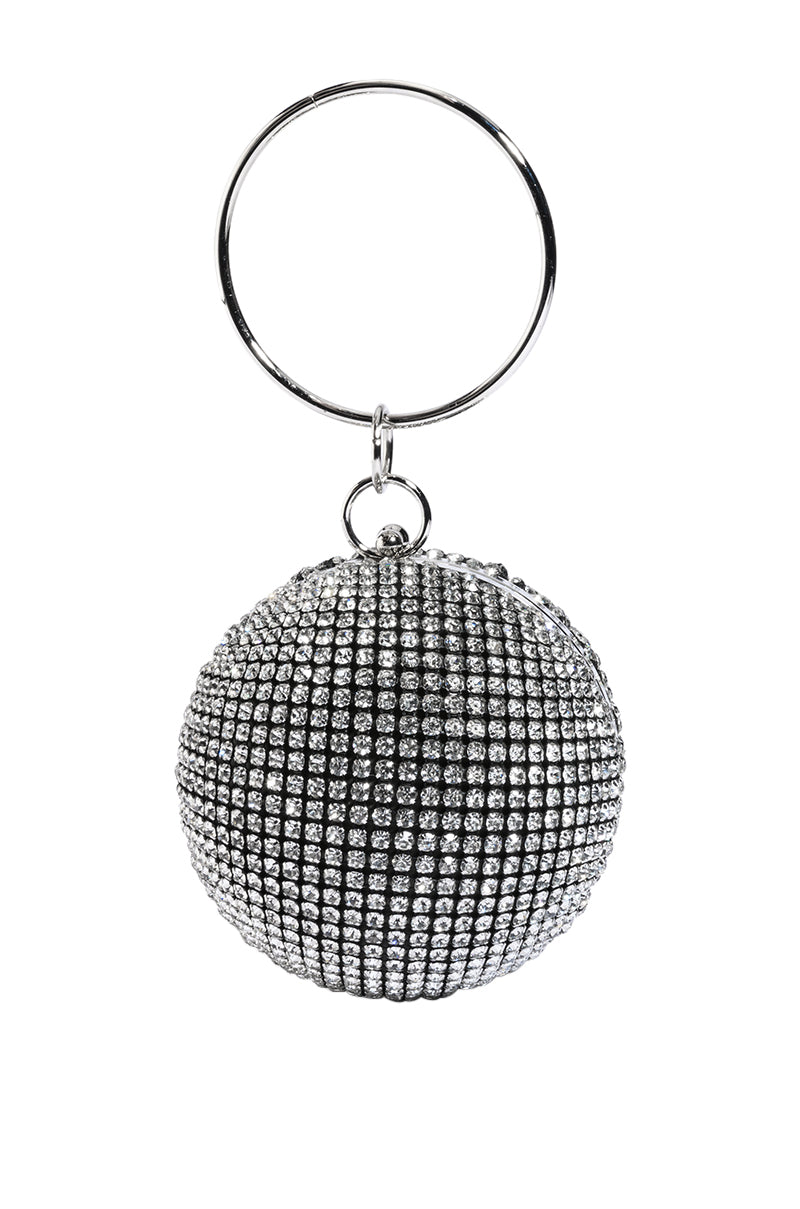DROP THE BALL RHINESTONE CLUTCH