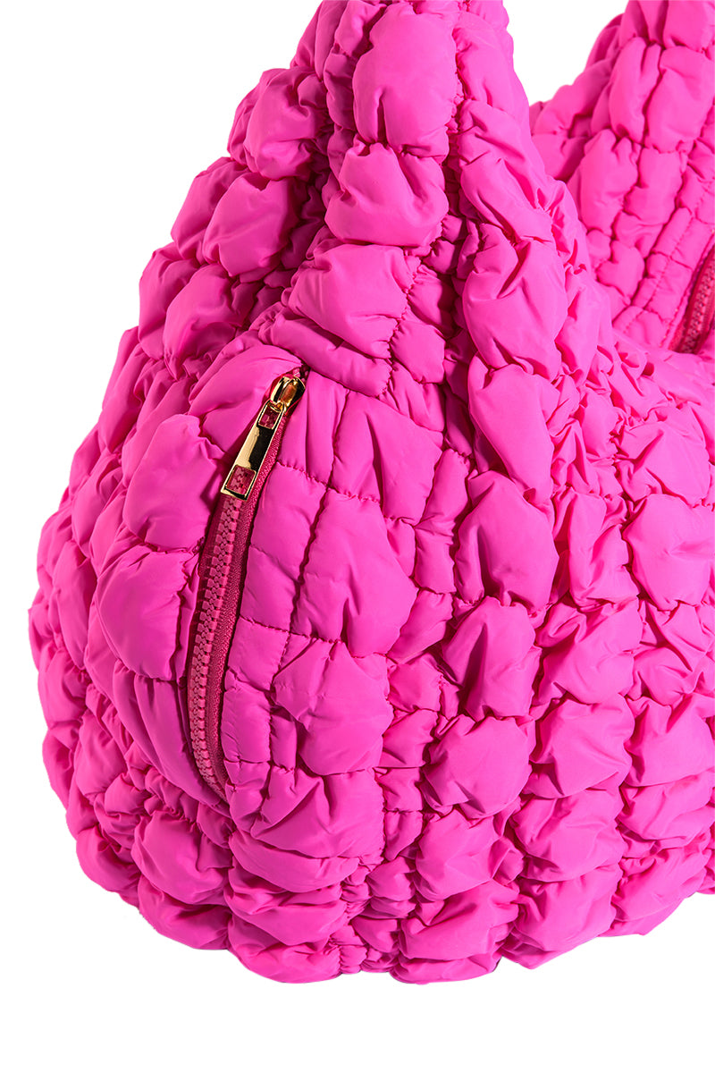 DUFFY RUCHED SHOULDER BAG IN PINK