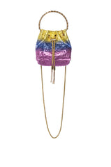 DUSK TO DAWN EMBELLISHED OMBRE BUCKET BAG