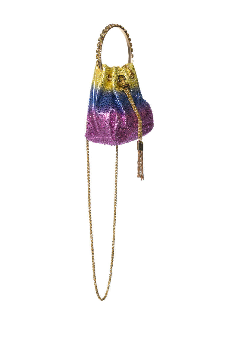 DUSK TO DAWN EMBELLISHED OMBRE BUCKET BAG