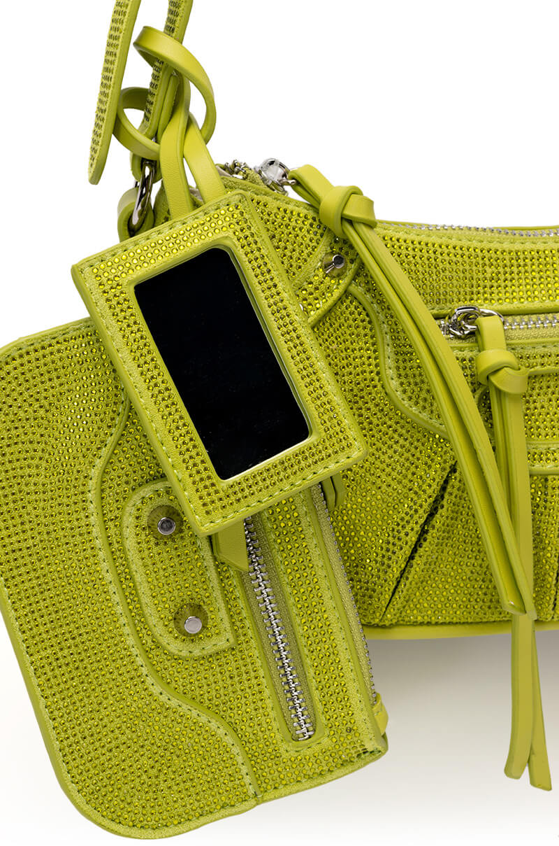 ELEGANT EMBELLISHED BAG IN GREEN