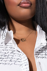 7 RINGS MID LEVEL NECKLACE GOLD