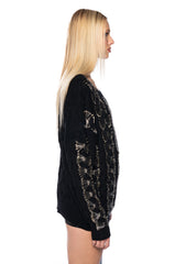 HIS LOSS SAFETY PIN DETAIL SWEATER