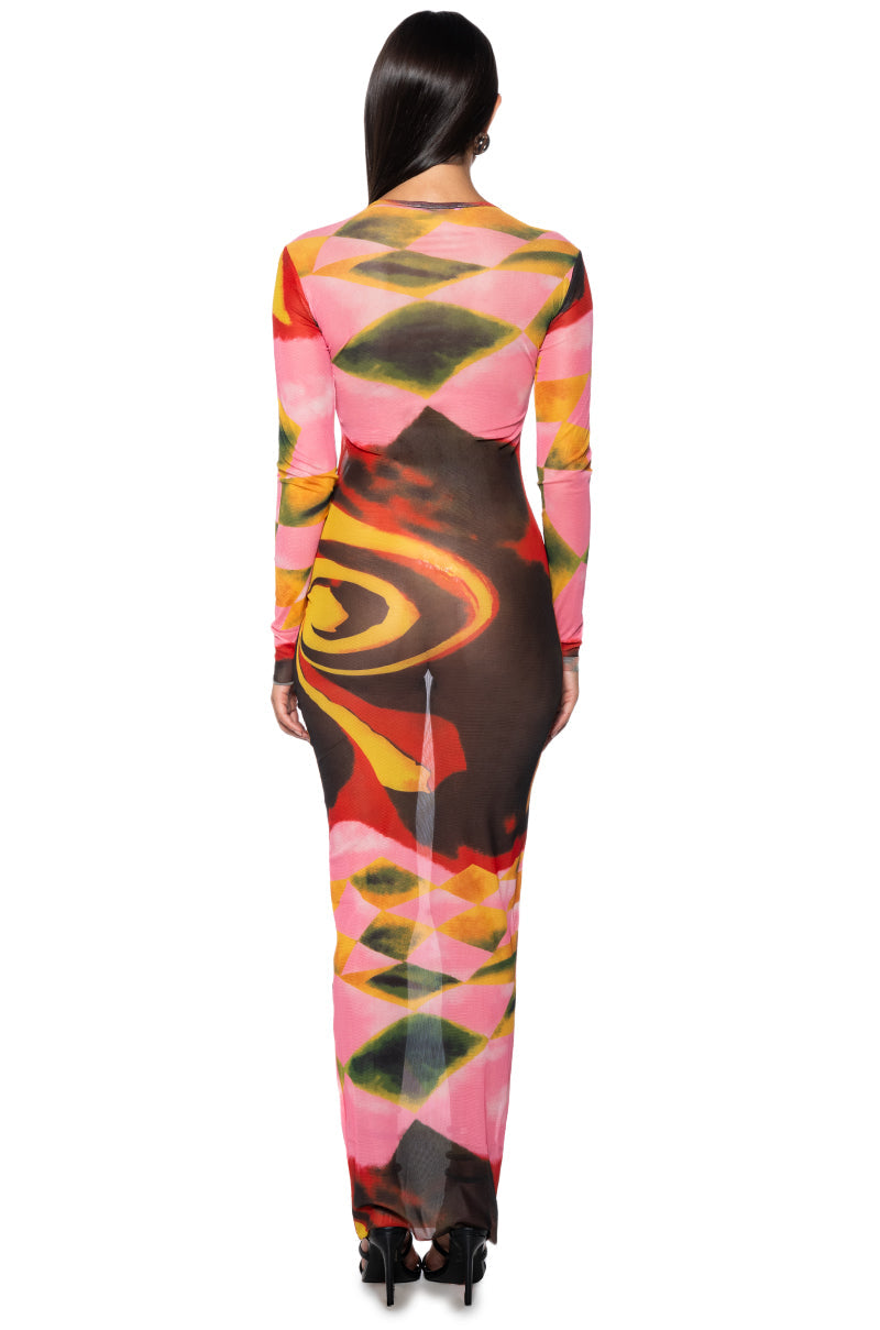 LOST IN TIME MESH MAXI DRESS