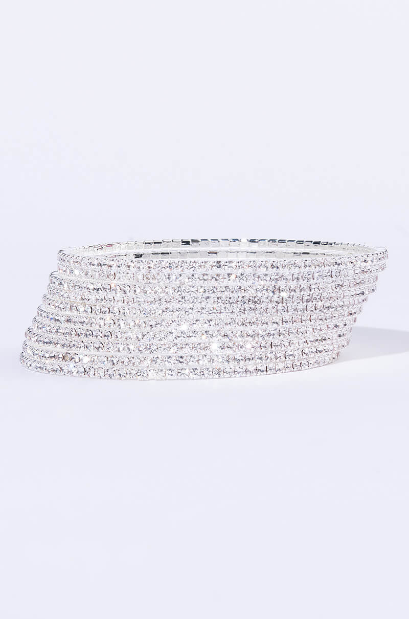 10 RHINESTONE MEMORY WIRE BANGLE