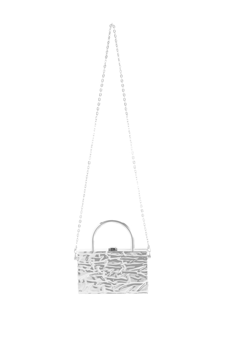 CHROME TOP HANDLE PURSE